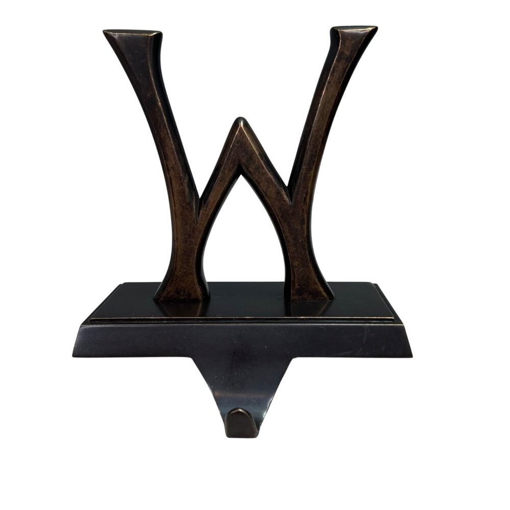 Pottery Barn Stocking Hanger Initial W Oil Rubbed Bronze